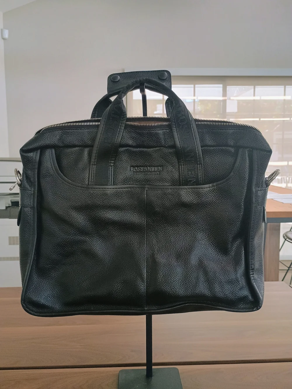 NWOT Bostanten Black Leather Laptop Bag -